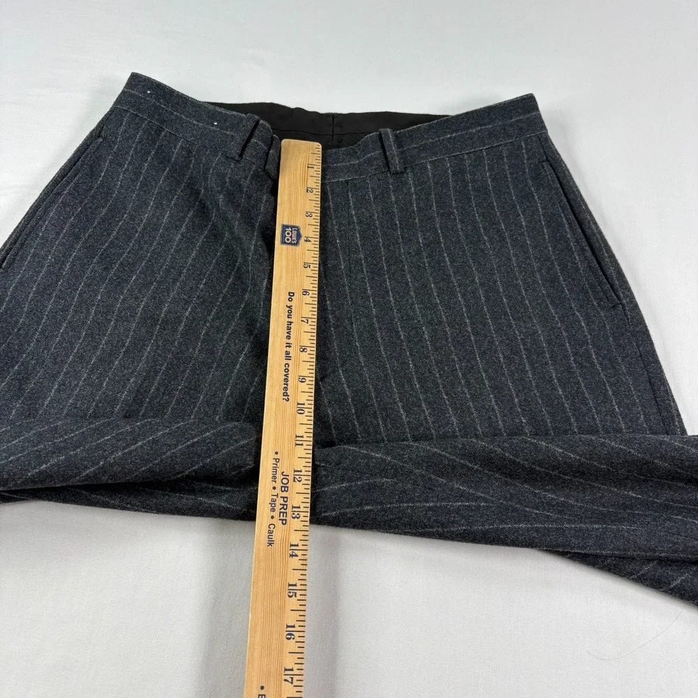 Vintage Polo Ralph Lauren Wool Pants Mens 33x32 (Fits 32x29) Gray Striped Slacks
